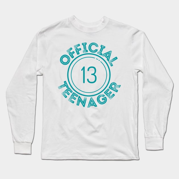 13 Official Teenager Distressed Font Long Sleeve T-Shirt by nathalieaynie